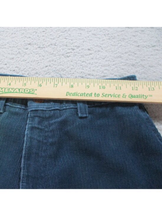 VTG 70's Corduroy Mom Pants Women's 12 High Waist Straight Leg Green Blue - Picture 2 of 13